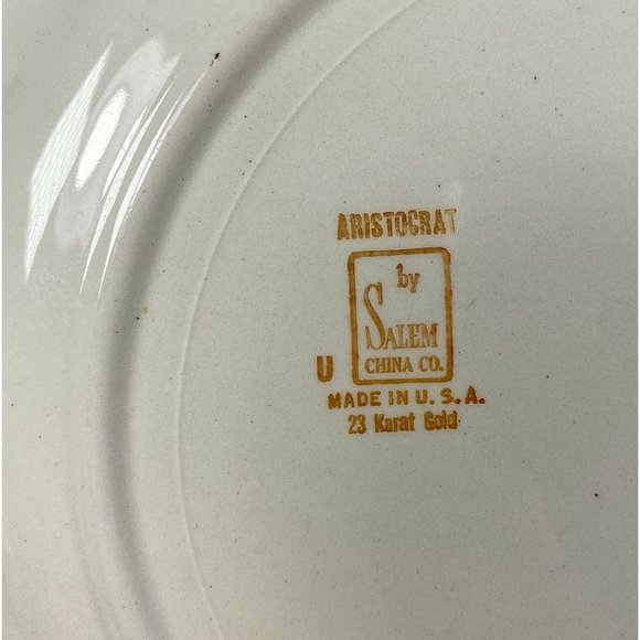 Aristocrat by Salem century maroon set 4 pieces, tea cup set, 23K gold encrusted - Picture 11 of 16